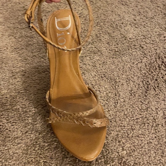 Dior Wooden/Leather Open-Toe Platform Sandals - Picture 3 of 8